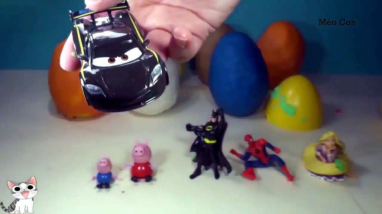 Bóc trứng đất nặn Play-doh, người nhện, công chúa tóc mây, người dơi, nàng tiên tinker bell