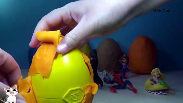Bóc trứng đất nặn Play-doh, người nhện, công chúa tóc mây, người dơi 2016