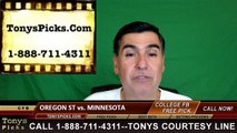 Minnesota Golden Gophers vs. Oregon St Beavers Free Pick Prediction NCAA College Football Odds Preview 9-1-2016