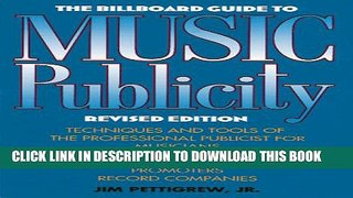 New Book The Billboard Guide to Music Publicity