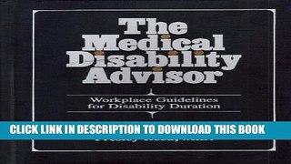 New Book The Medical Disability Advisor: Workplace Guidelines for Disability Duration