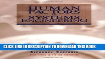 New Book Human Factors in Systems Engineering (Wiley Series in Systems Engineering and Management)
