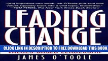 Collection Book Leading Change: The Argument For Values-Based Leadership
