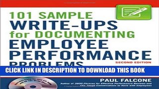 New Book 101 Sample Write-Ups for Documenting Employee Performance Problems: A Guide to