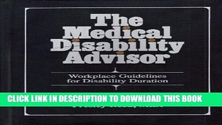 Collection Book The Medical Disability Advisor: Workplace Guidelines for Disability Duration