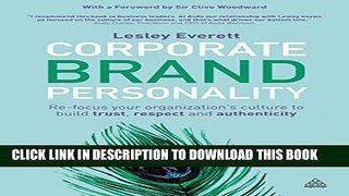 Collection Book Corporate Brand Personality: Re-focus Your Organization s Culture to Build Trust,