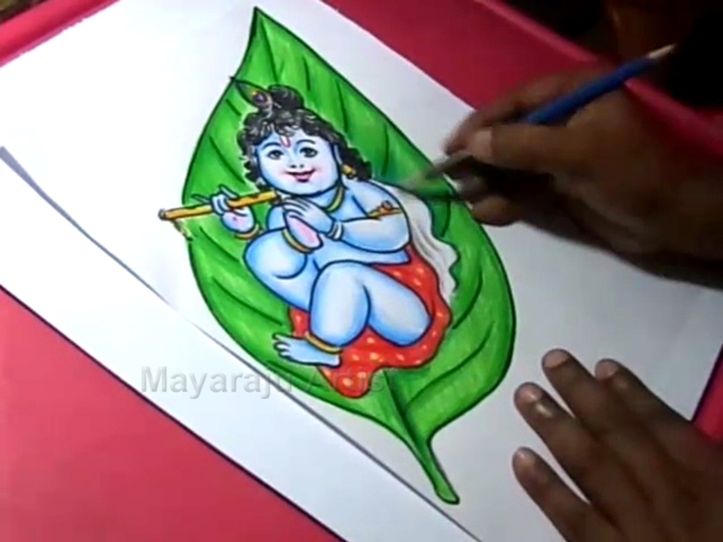How to Draw Leaf Little krishna Drawing for Kids Step by step - video  Dailymotion