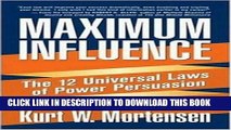 New Book Maximum Influence: The 12 Universal Laws of Power Persuasion