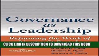 Collection Book Governance as Leadership: Reframing the Work of Nonprofit Boards