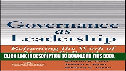 Collection Book Governance as Leadership: Reframing the Work of Nonprofit Boards