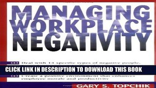 New Book Managing Workplace Negativity