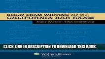 New Book Essay Exam Writing for the California Bar Exam