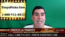 New York Yankees vs. Baltimore Orioles Free Pick Prediction MLB Baseball Odds Series Preview