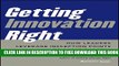 New Book Getting Innovation Right: How Leaders Leverage Inflection Points to Drive Success