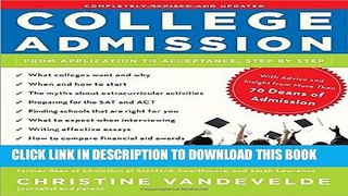 New Book College Admission: From Application to Acceptance, Step by Step