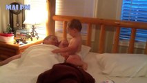 Cute Babies Wake Up Daddy Compilation - Funny Baby Videos Try Not To Laugh