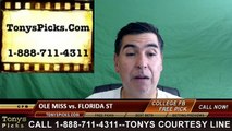 Florida St Seminoles vs. Mississippi Rebels Free Pick Prediction NCAA College Football Odds Preview 9-5-2016