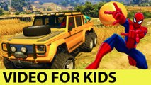 SPIDERMAN Color Offroad Cars CARTOON FOR KIDS And Nursery Rhymes Songs For Childrens