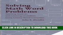 [Download] Solving Math Word Problems: Teaching Students With Learning Disabilities Using