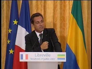 Sarkozy - Conf de presse au Gabon