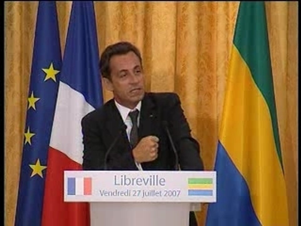 Sarkozy - Conf de presse au Gabon