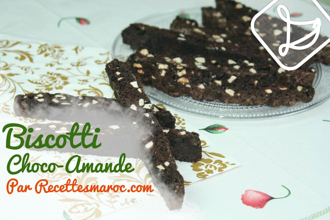 Biscotti Choco Amande - Chocolate Almond Biscotti - الكروكي خفيف
