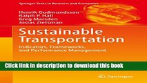 Read Sustainable Transportation: Indicators, Frameworks, and Performance Management (Springer