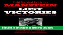 Read Lost Victories: The War Memoirs of Hitler s Most Brilliant General  Ebook Free