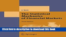 Read The Statistical Mechanics of Financial Markets (Theoretical and Mathematical Physics)  Ebook