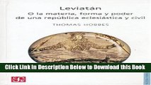 [Reads] LeviatÃ¡n : o la materia, forma y poder de una repÃºblica, eclesiÃ¡stica y civil (Spanish