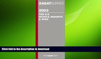 DOWNLOAD Zagat Top U.S. Hotel, Resorts   Spas (Zagat Survey: Top U.S. Hotels, Resorts   Spas) READ