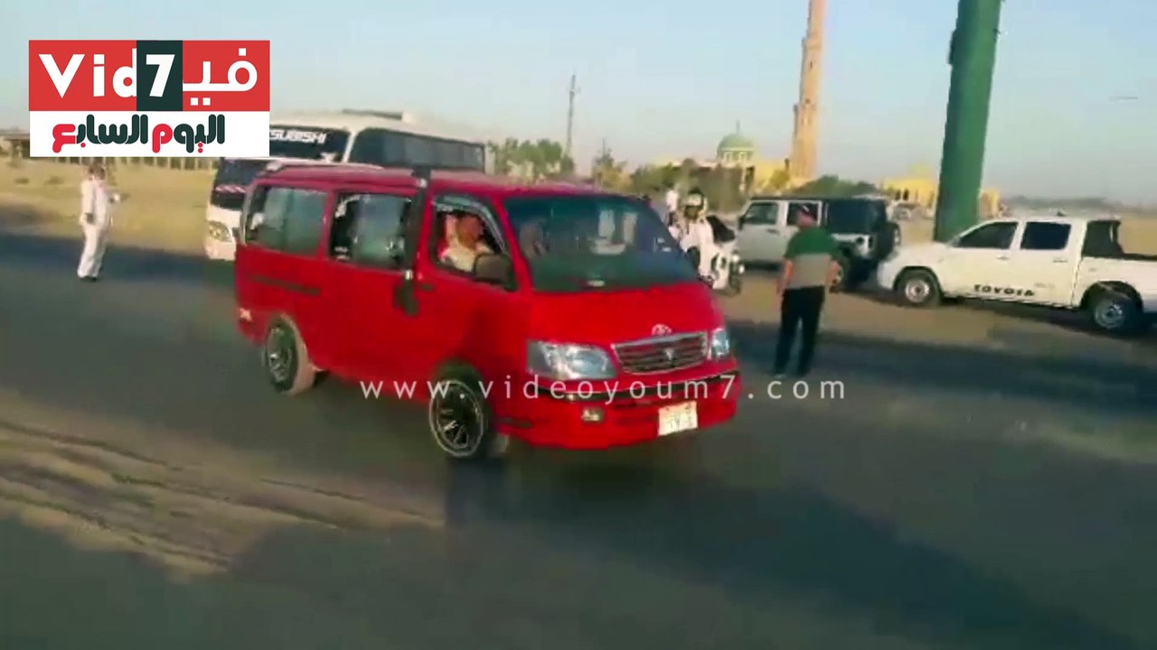 حملات مرورية مكثفة بطريق السخنة لمنع وقوع الحوادث
