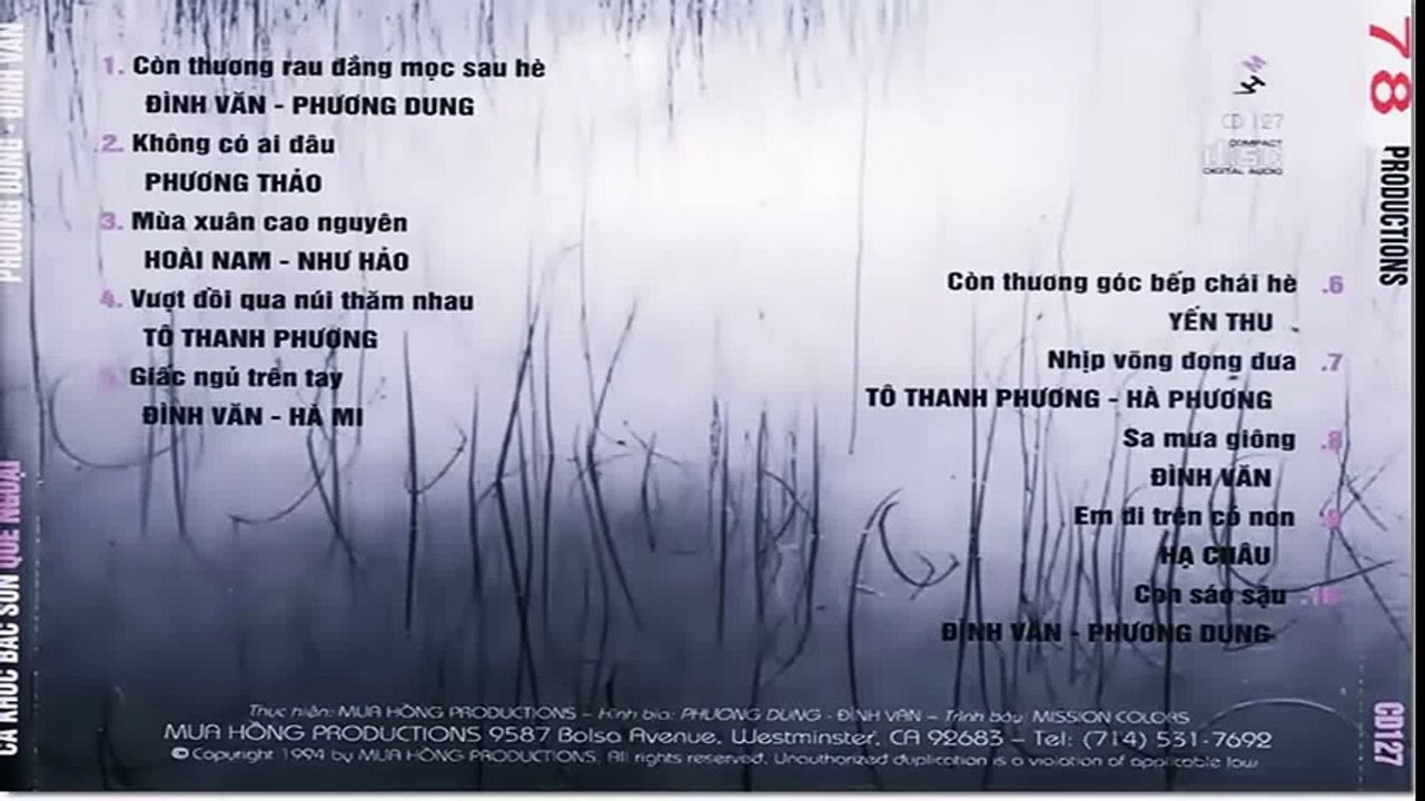 Album Ca Khúc Băc Sơn Quê Ngoại -- Đình Văn, Phương Dung & Nhiêu Ca Sĩ