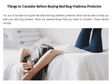 Things to Consider Before Buying Bed Bug Mattress