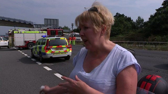 Pedestrian bridge collapses on motorway