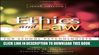 New Book Ethics and Law for School Psychologists