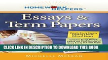 Collection Book Homework Helpers: Essays   Term Papers (Homework Helpers (Career Press))
