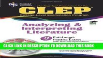 New Book CLEP Analyzing   Interpreting Literature with CD-ROM (REA): The Best Test Prep for the