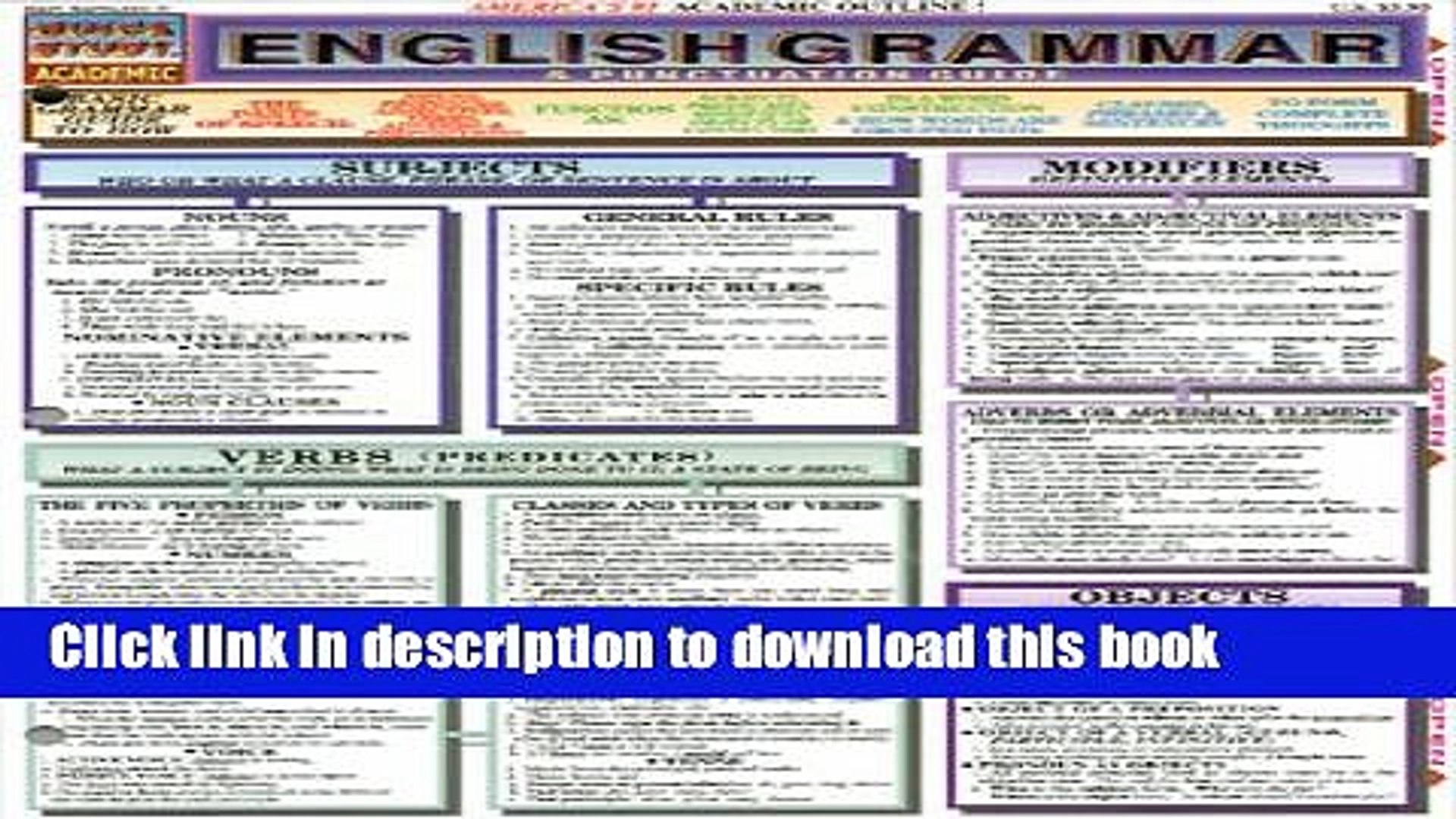 Read English Grammar   Punctuation (Quickstudy)  PDF Free
