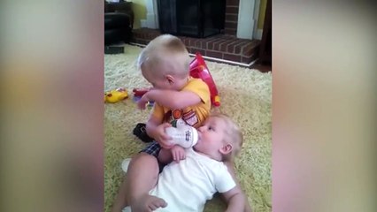Big Brother Does Not Enjoy Baby Slobber