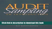 Download Audit Sampling: An Introduction to Statistical Sampling in Auditing  Ebook Online