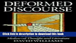 Download Deformed Discourse: The Function of the Monster in Mediaeval Thought and Literature  PDF