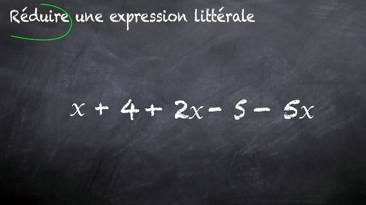 5ème Le calcul littéral Réduire une expression