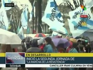 Argentina: suman 22 horas de la Marcha de la resistencia