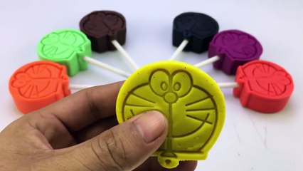 Play Creative and Learn Colours with Play Dough Doramon Lollipops Animal Molds Fun Creative for Kids
