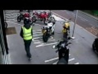 CCTV shows failed Ducati motorcycle robbery in Croydon.