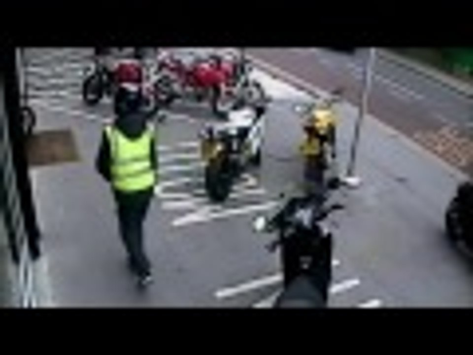 CCTV shows failed Ducati motorcycle robbery in Croydon.