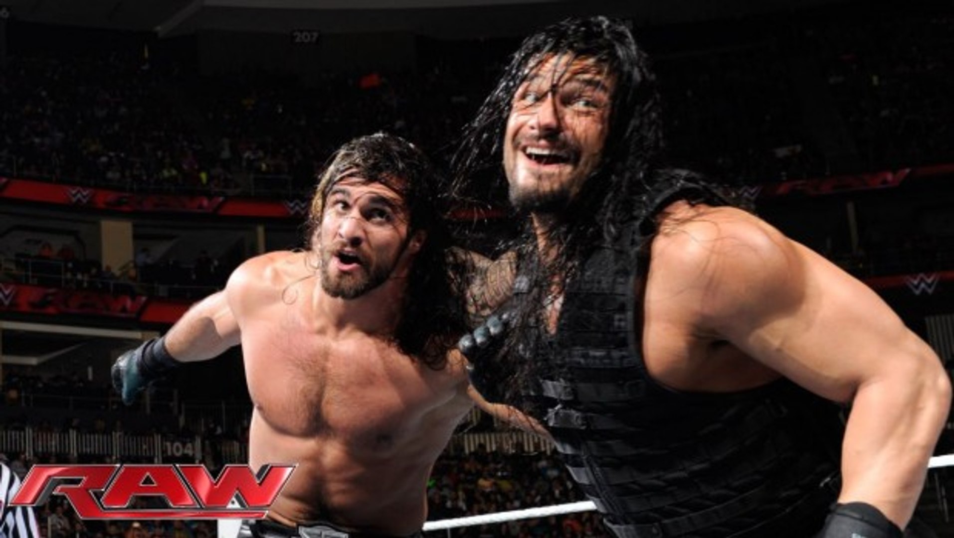 Roman Reigns vs Randy Orton \u0026 Seth Rollins - Handicap Match 2015, image size:1913x1080