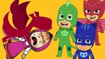 Masha And The Bear with PJ Masks Catboy Gekko Owlette Crying in Castle parody