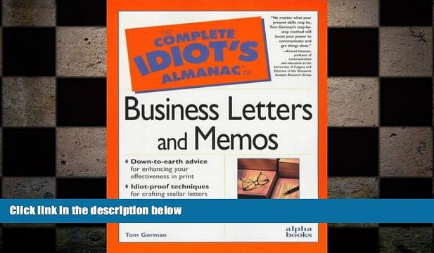Free [PDF] Downlaod The Complete Idiot s Almanac of Business Letters and Memos BOOK ONLINE